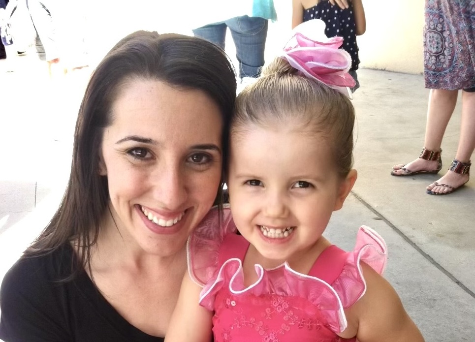 Mel with a young dancer